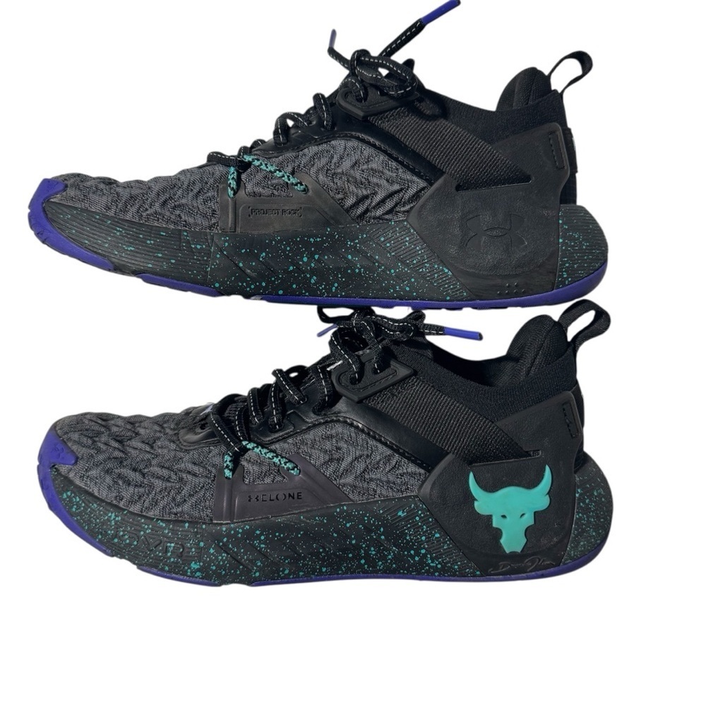Under Armour Project Rock 6 HOVR Training Shoes – Black Neptune – 8